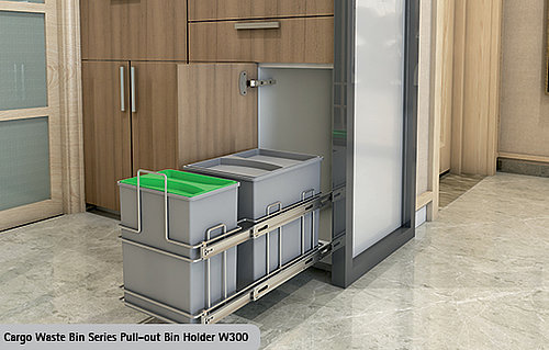 W300 234 × 495 × 315 Cargo Pull - Out Bin Holder