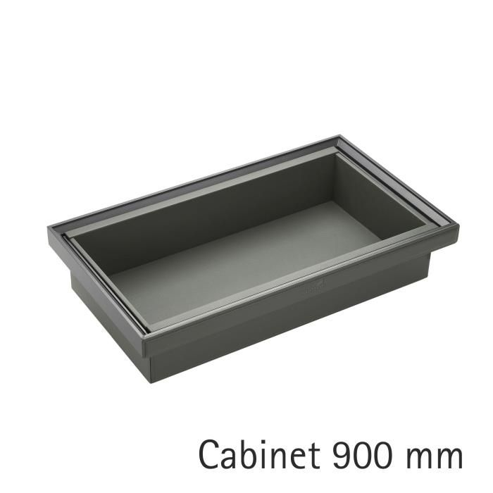 Storage Basket 900 G Leather Storage Basket 900 mm , Grey Finish